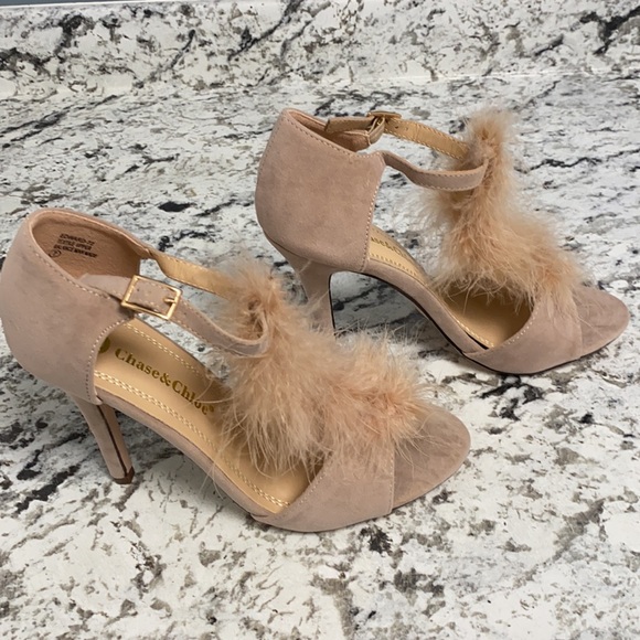 Nude  Feathered Single Sole High Heels Size 8 - Picture 8 of 15